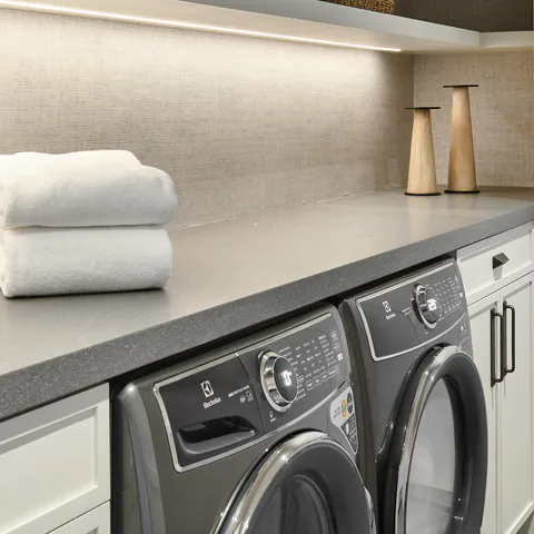 Detail of the laundry room at Aspen Renovation, Aspen, Colorado, interior design by Paul Lauren Designs