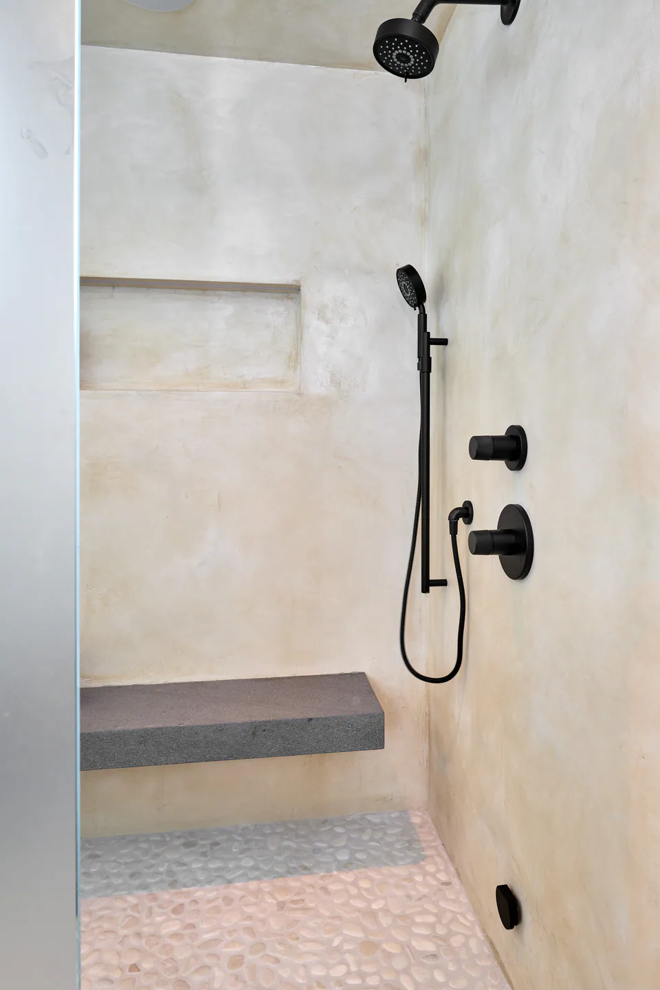 Primary bathroom at Aspen Renovation, Aspen, Colorado, interior design by Paul Lauren Designs