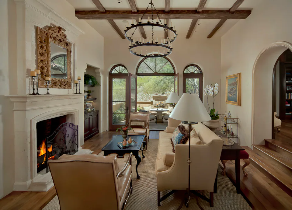 Living room at Biltmore Residence, Phoenix, Arizona, interior design by Paul Lauren Designs