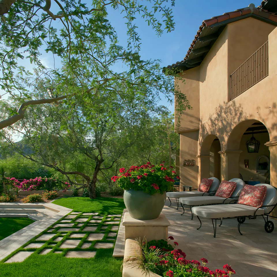 Patio at Biltmore Residence, Phoenix, Arizona, interior design by Paul Lauren Designs