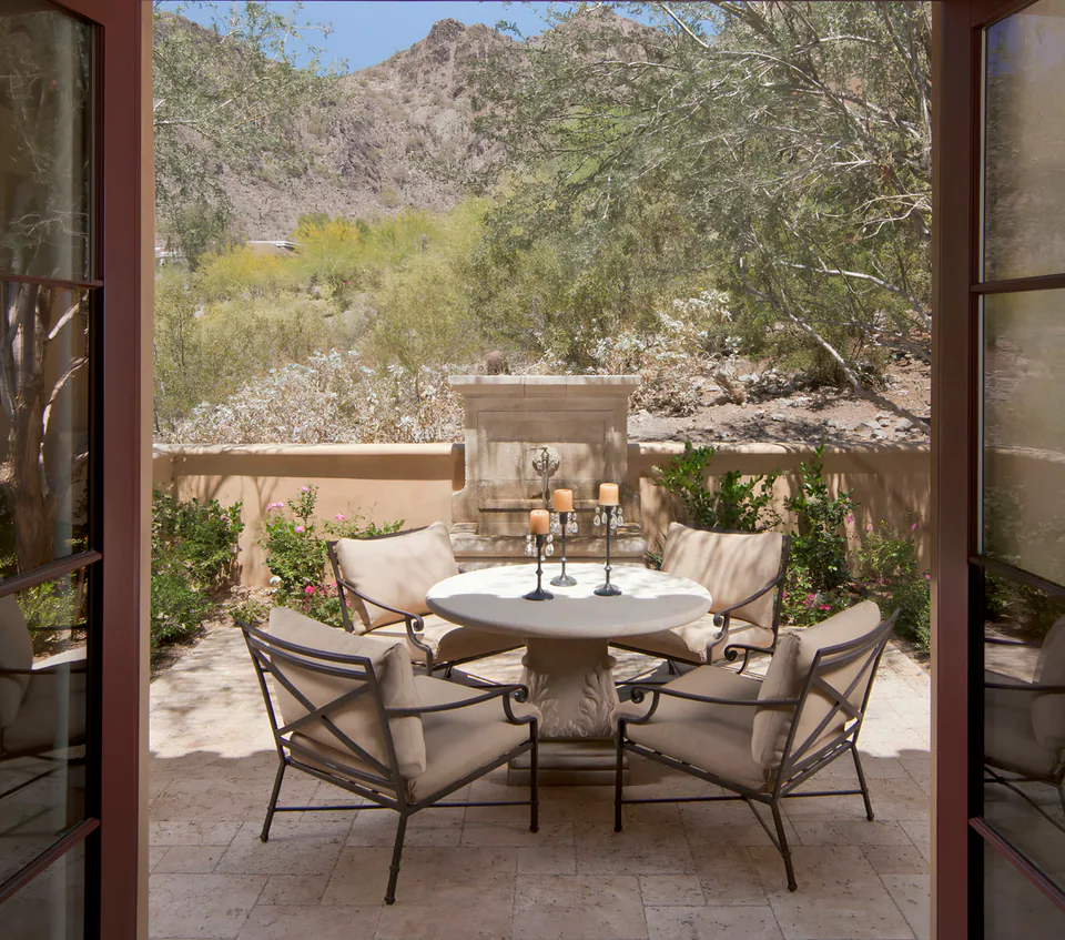Patio at Biltmore Residence, Phoenix, Arizona, interior design by Paul Lauren Designs