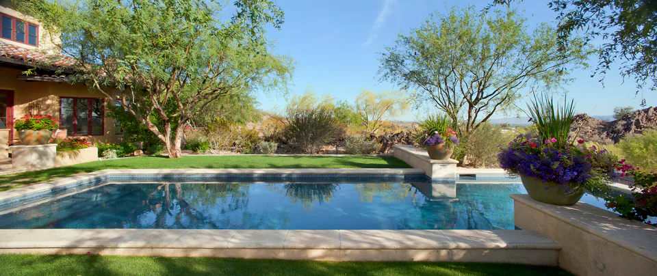 Pool at Biltmore Residence, Phoenix, Arizona, interior design by Paul Lauren Designs