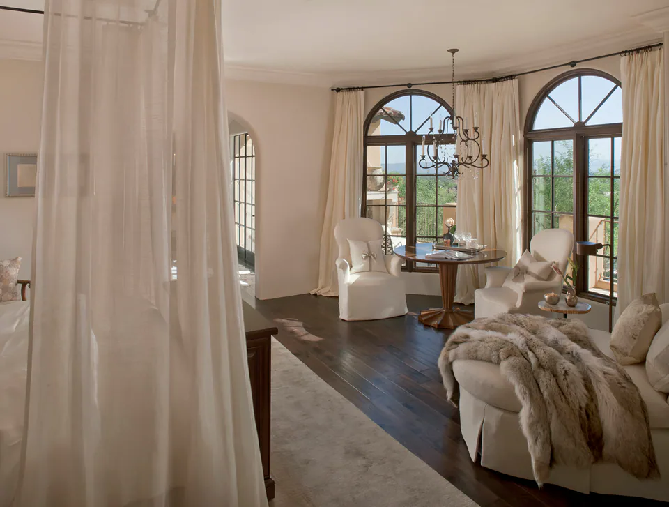 Primary bedroom at Biltmore Residence, Phoenix, Arizona, interior design by Paul Lauren Designs