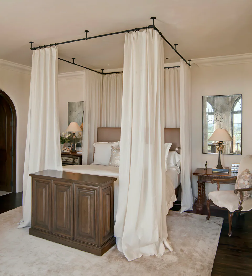 Primary bedroom at Biltmore Residence, Phoenix, Arizona, interior design by Paul Lauren Designs