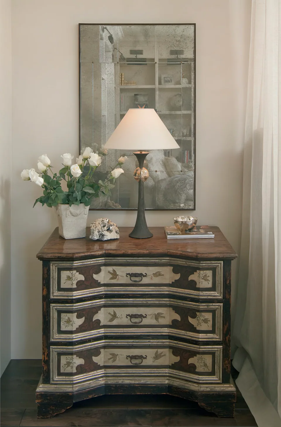 Primary bedroom vignette at Biltmore Residence, Phoenix, Arizona, interior design by Paul Lauren Designs