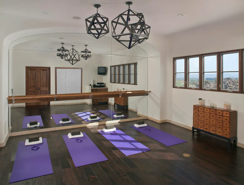 Wellness room at Biltmore Residence, Phoenix, Arizona, interior design by Paul Lauren Designs