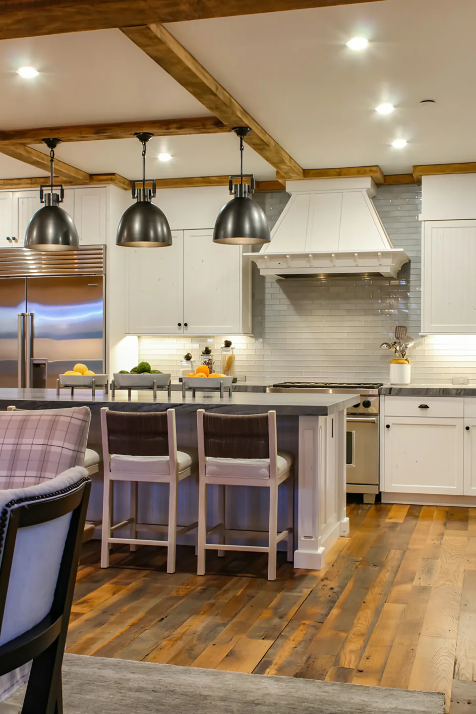 Kitchen at Cabin on the Fairway, Coeur d'Alene Lake, Idaho, interior design by Paul Lauren Designs