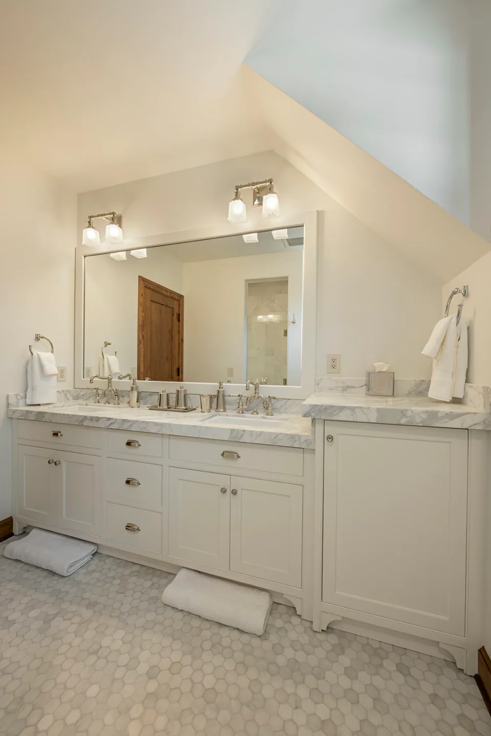 Bathroom at Cabin with a View, Coeur d'Alene Lake, Idaho, interior design by Paul Lauren Designs