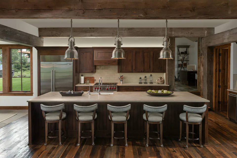 Kitchen at CDA Lakehouse, Coeur d'Alene, Idaho, interior design by Paul Lauren Designs