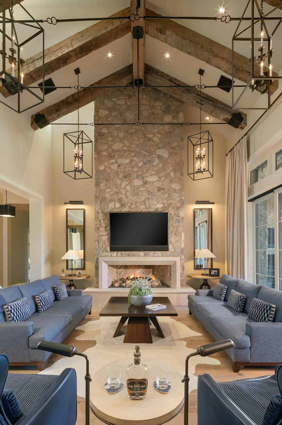 Great room at Desert Classic, Scottsdale, Arizona, interior design by Paul Lauren Designs