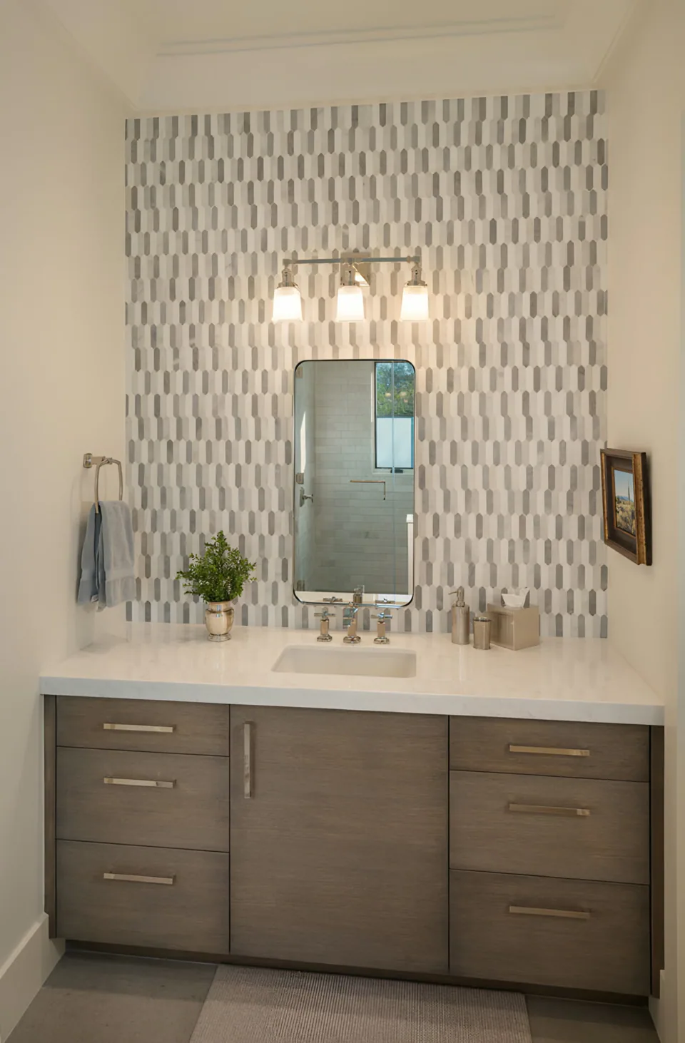 Powder room at Desert Classic, Scottsdale, Arizona, interior design by Paul Lauren Designs