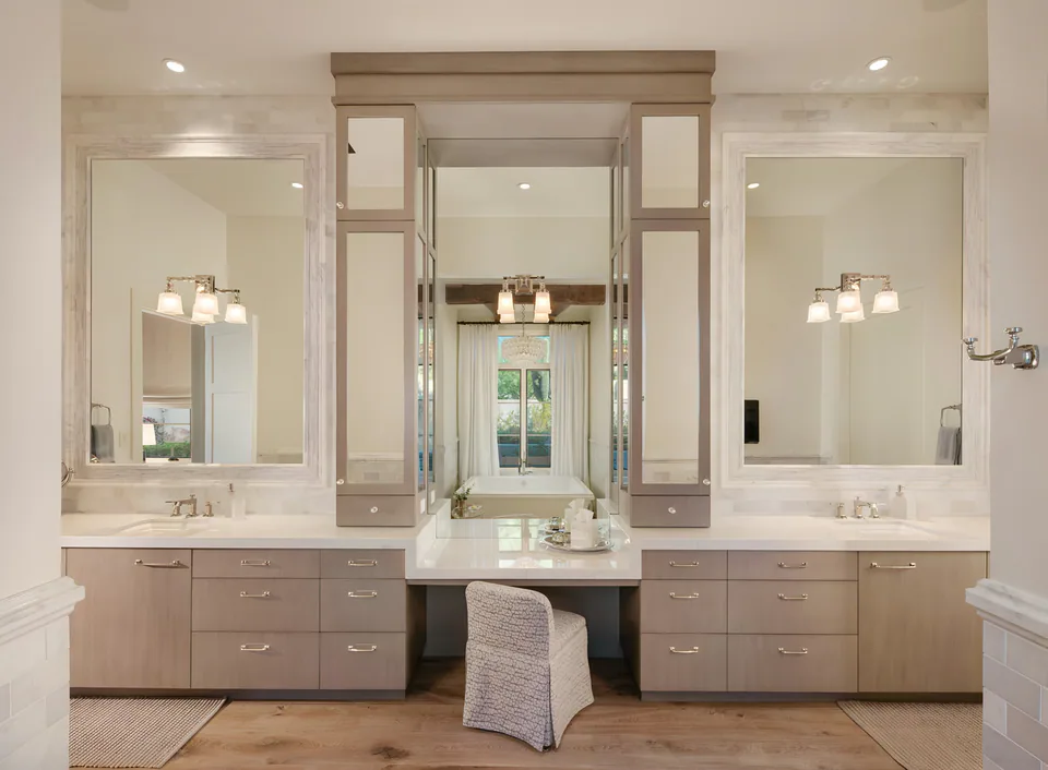 Primary bathroom at Desert Classic, Scottsdale, Arizona, interior design by Paul Lauren Designs
