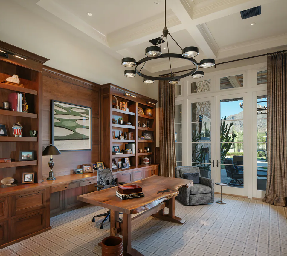 Study at Desert Classic, Scottsdale, Arizona, interior design by Paul Lauren Designs