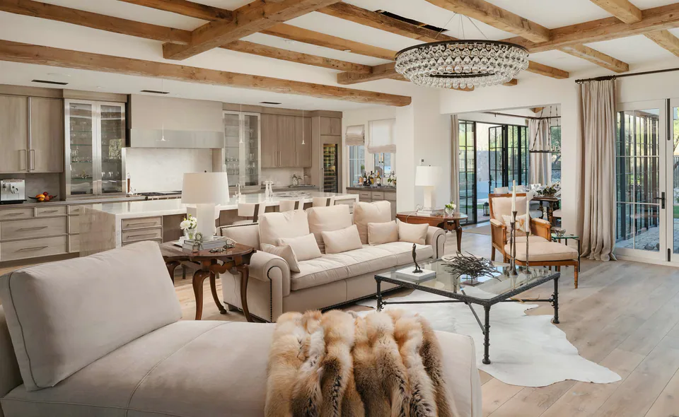 Great room in Silverleaf, Scottsdale, interior design by Paul Lauren Designs