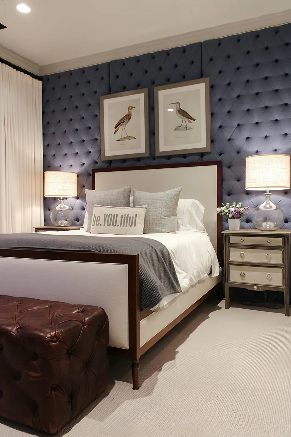 Bedroom at Lakefront Condo I, a private residence, interior design by Paul Lauren Designs