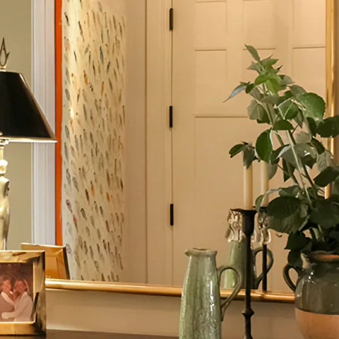 Detail of the entry at Lakefront Condo I, a private residence, interior design by Paul Lauren Designs