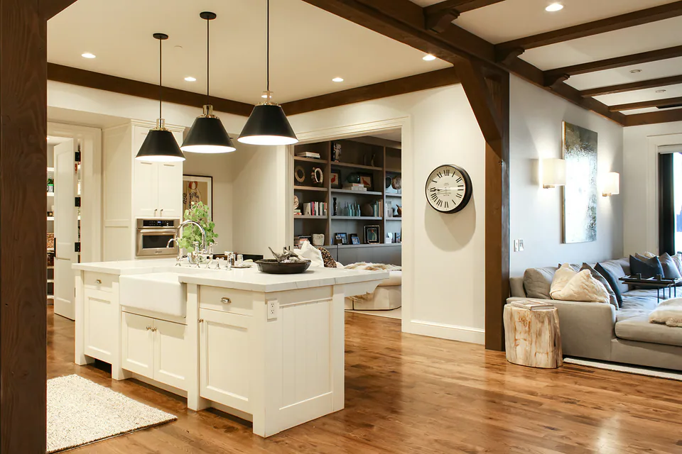 Kitchen at Lakefront Condo I, a private residence, interior design by Paul Lauren Designs