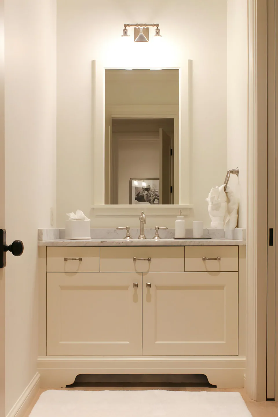 Bathroom at Lakefront Condo II, a private residence, interior design by Paul Lauren Designs