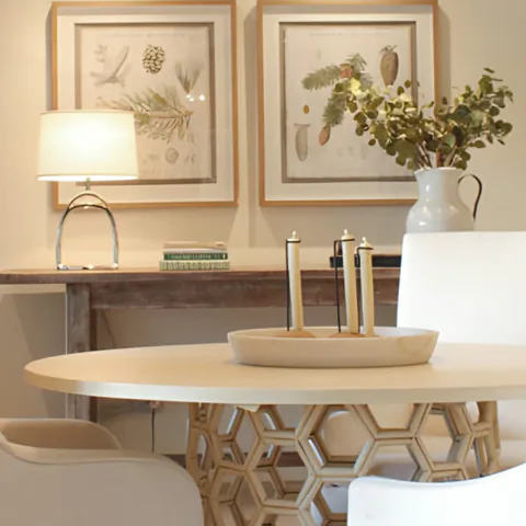 Detail of the breakfast nook at Lakefront Condo II, a private residence, interior design by Paul Lauren Designs