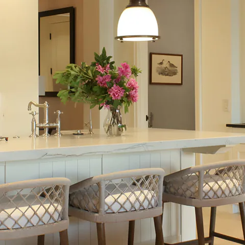 Detail of the kitchen at Lakefront Condo II, a private residence, interior design by Paul Lauren Designs