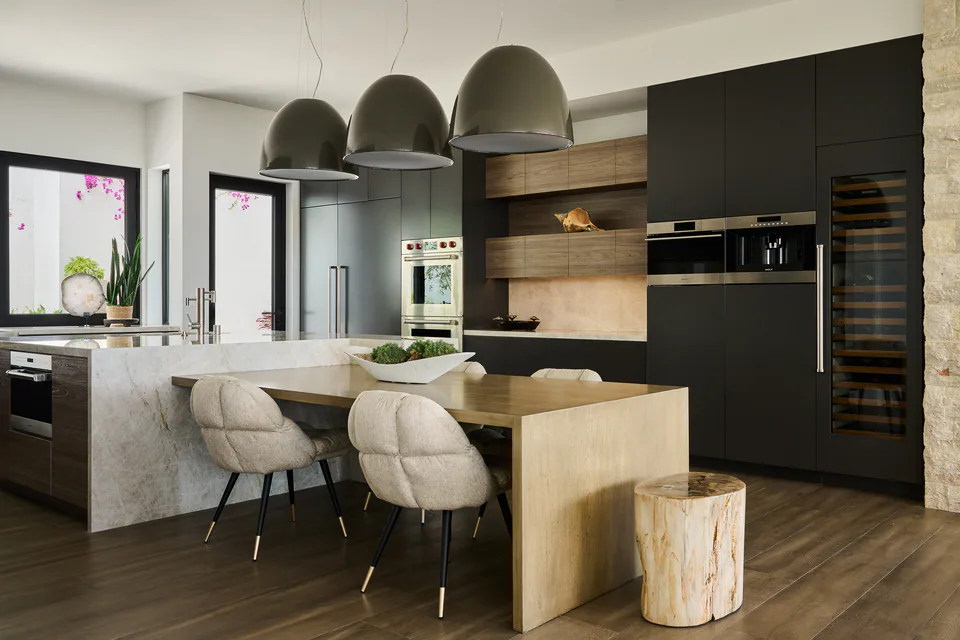 Kitchen at Pacific Palisades, Pacific Palisades, California, interior design by Paul Lauren Designs