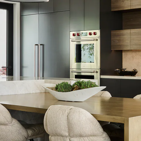 Detail of the kitchen at Pacific Palisades, Pacific Palisades, California, interior design by Paul Lauren Designs