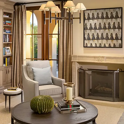 Detail of the family room at Silverleaf Mediterranean, North Scottsdale, Arizona, interior design by Paul Lauren Designs