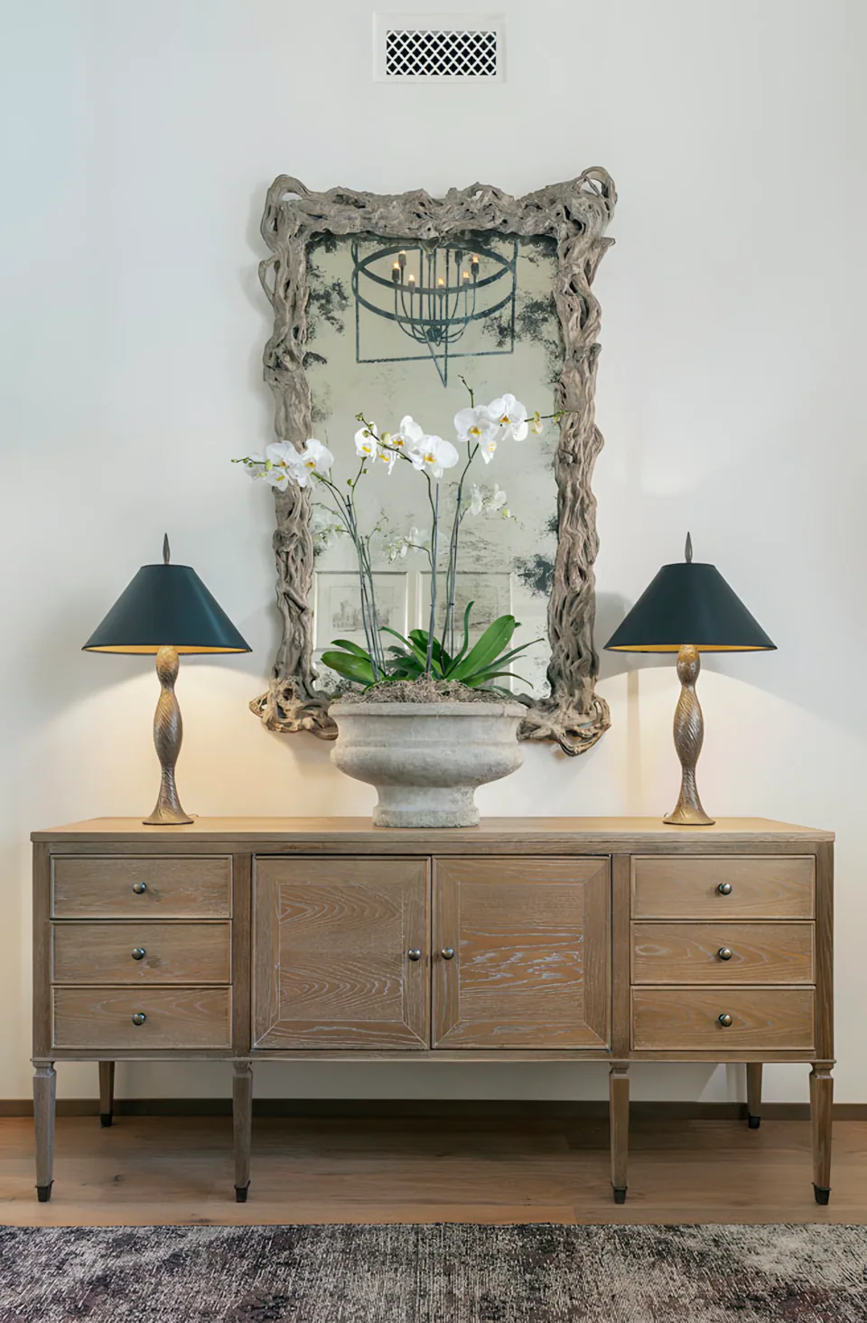 Entry at Silverleaf Modern Ranch, North Scottsdale, Arizona, interior design by Paul Lauren Designs