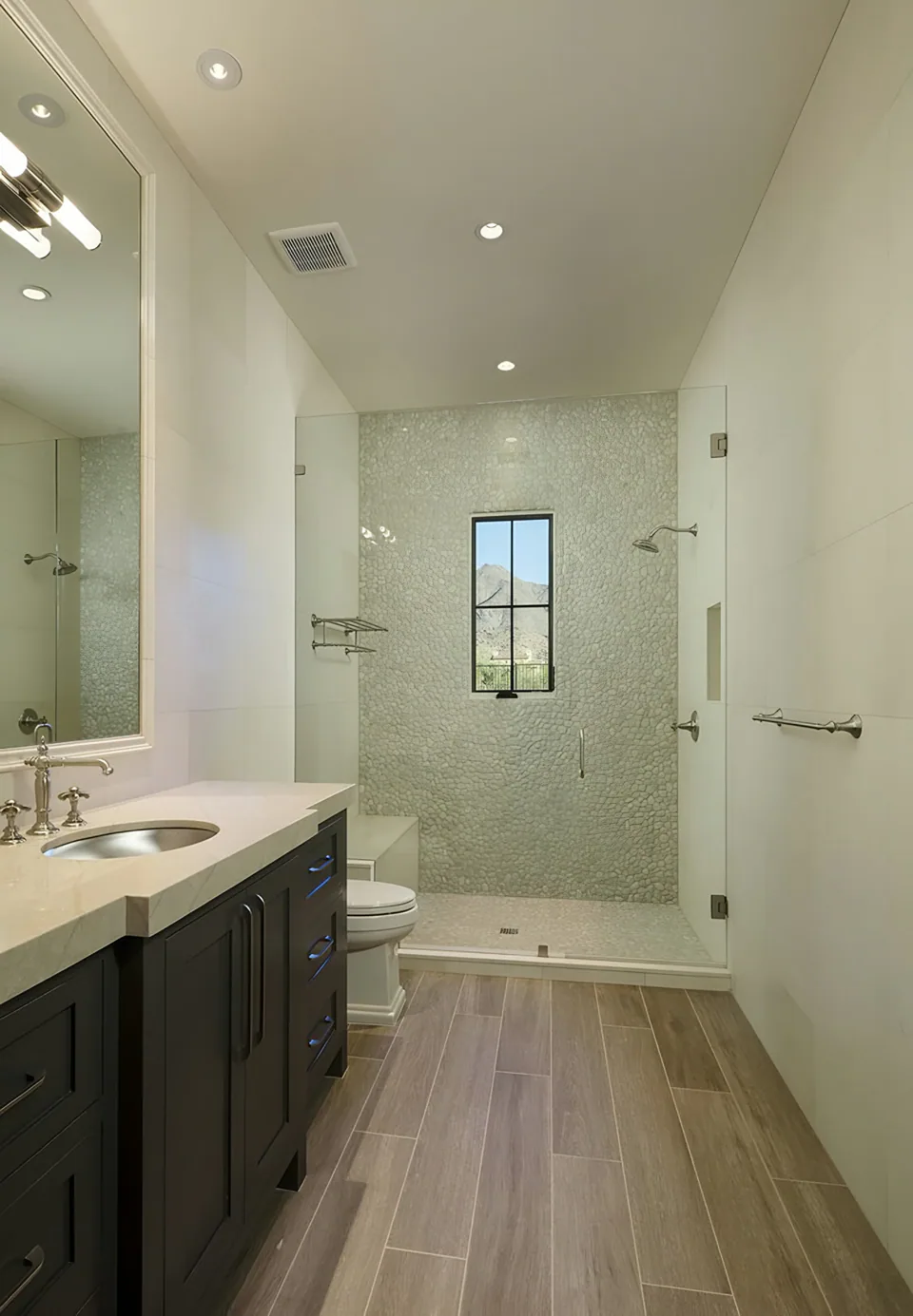 Bathroom at Silverleaf Spec, North Scottsdale, Arizona, interior design by Paul Lauren Designs