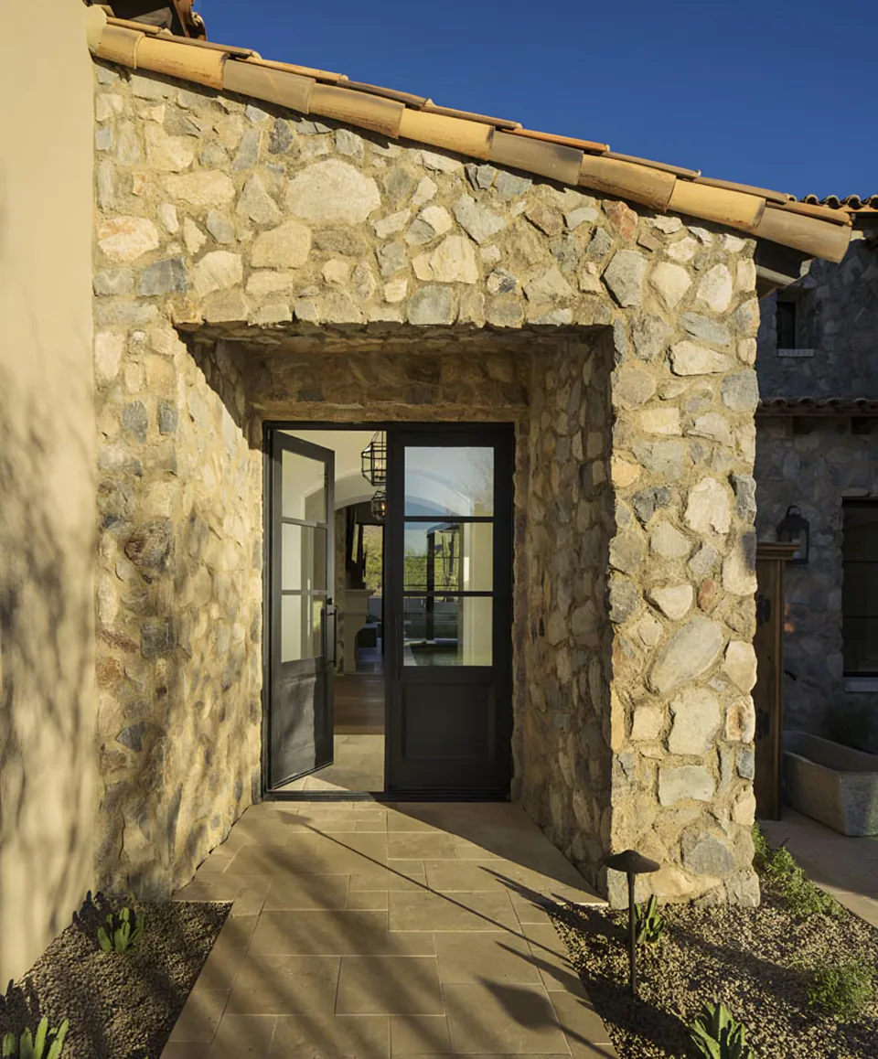 Entry at Silverleaf Spec, North Scottsdale, Arizona, interior design by Paul Lauren Designs