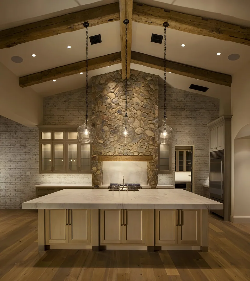Kitchen at Silverleaf Spec, North Scottsdale, Arizona, interior design by Paul Lauren Designs
