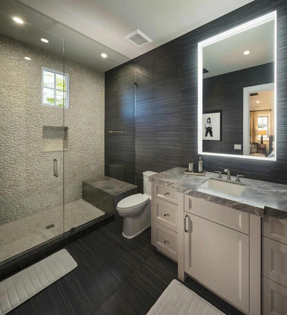 Bathroom at Silverleaf Transitional, North Scottsdale, Arizona, interior design by Paul Lauren Designs