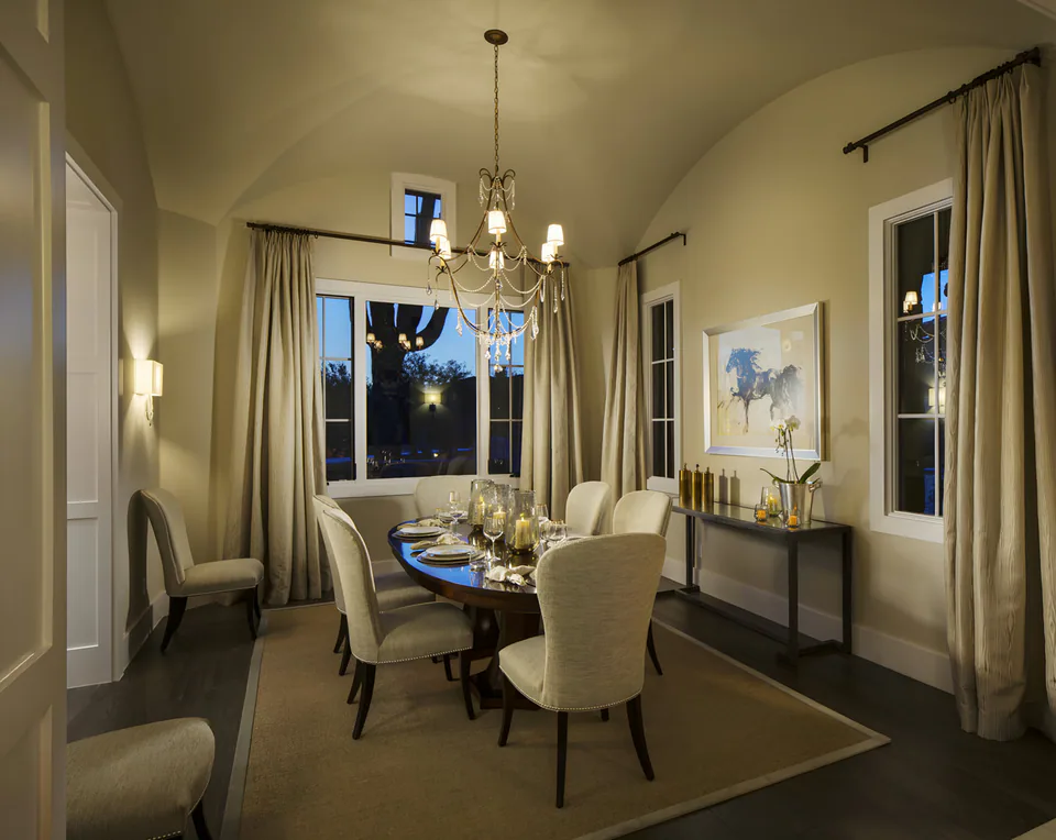 Breakfast room at Silverleaf Transitional, North Scottsdale, Arizona, interior design by Paul Lauren Designs