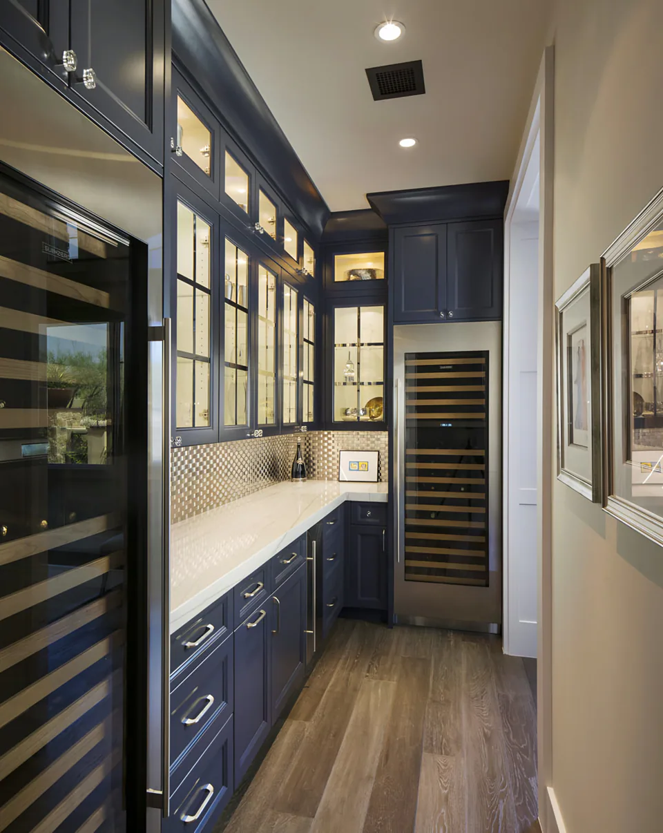 Butler's pantry at Silverleaf Transitional, North Scottsdale, Arizona, interior design by Paul Lauren Designs