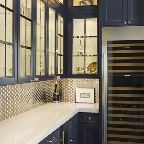 Detail of the butler's pantry at Silverleaf Transitional, North Scottsdale, Arizona, interior design by Paul Lauren Designs