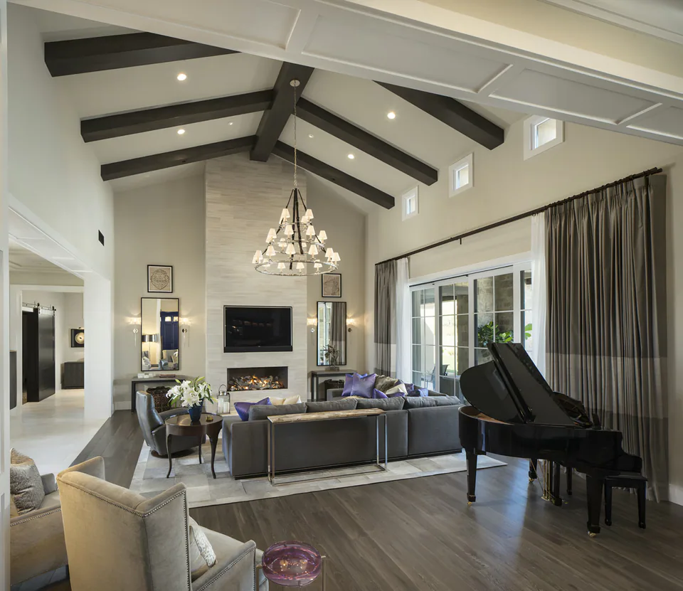 Great room at Silverleaf Transitional, North Scottsdale, Arizona, interior design by Paul Lauren Designs