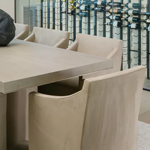 Detail of the dining room at Solitude, a private residence, interior design by Paul Lauren Designs