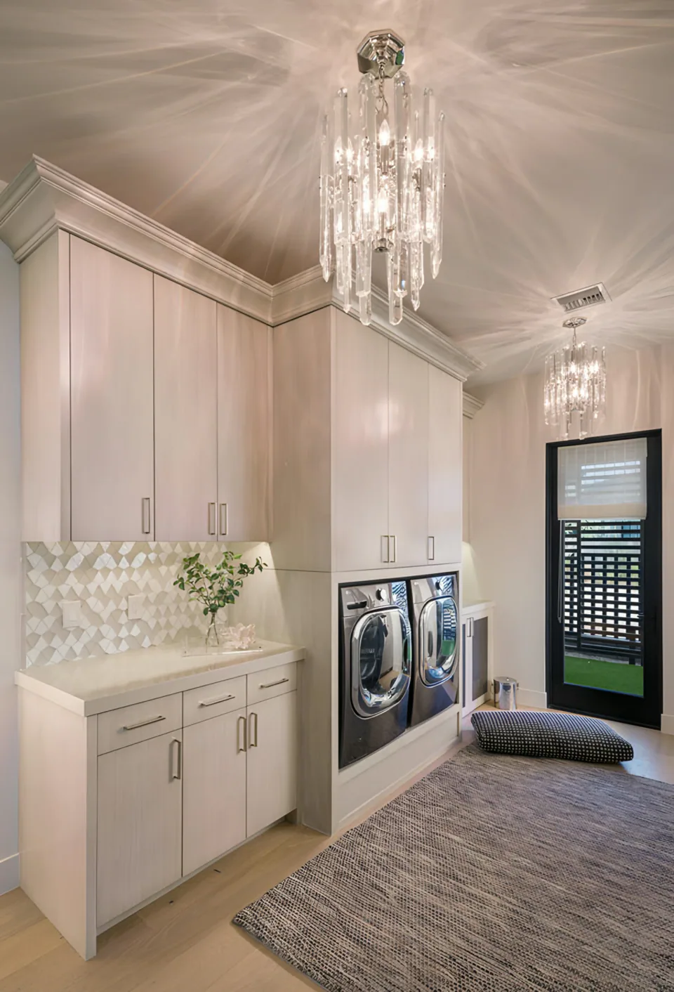Laundry room at Solitude, a private residence, interior design by Paul Lauren Designs