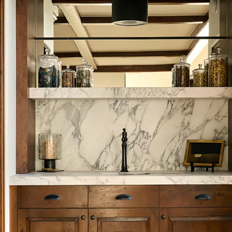 Detail of the bar at Sun Valley Renovation, Sun Valley, Idaho, interior design by Paul Lauren Designs