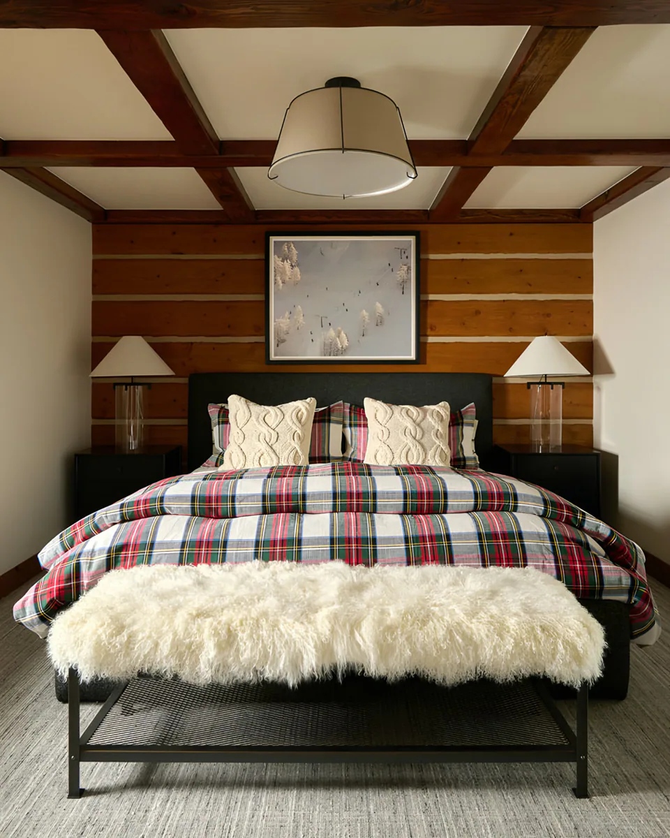 Bedroom at Sun Valley Renovation, Sun Valley, Idaho, interior design by Paul Lauren Designs