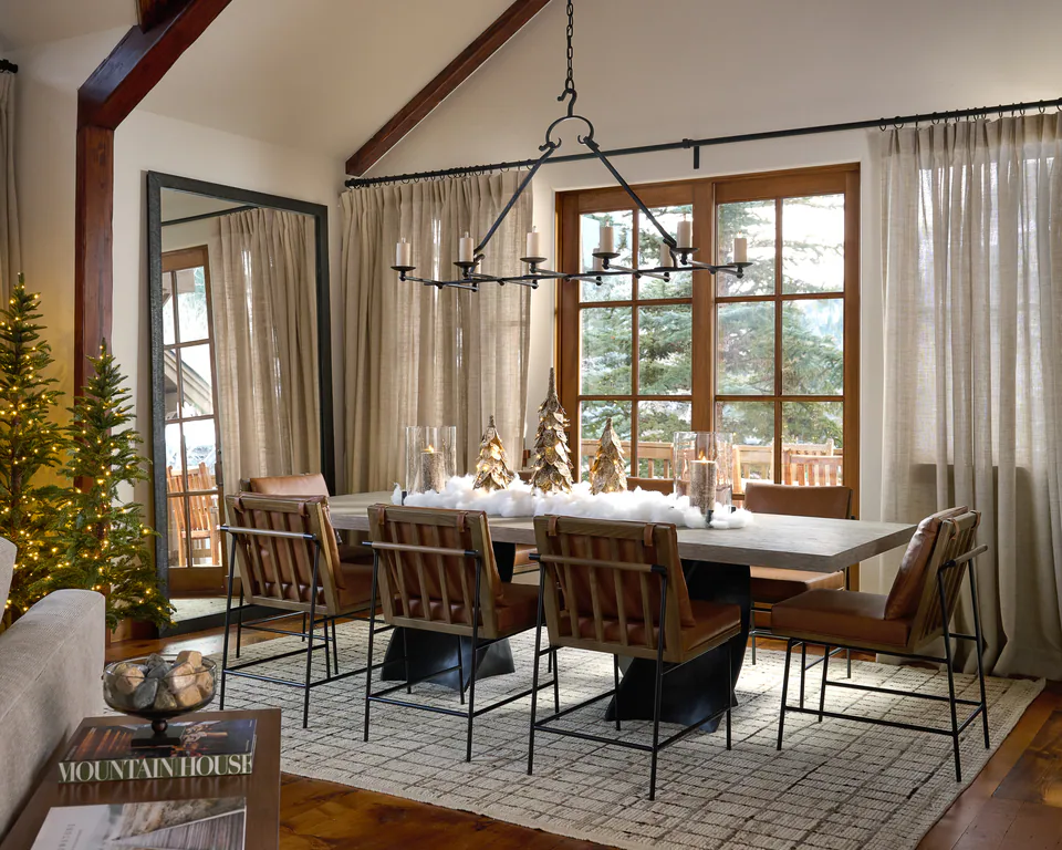 Dining room at Sun Valley Renovation, Sun Valley, Idaho, interior design by Paul Lauren Designs