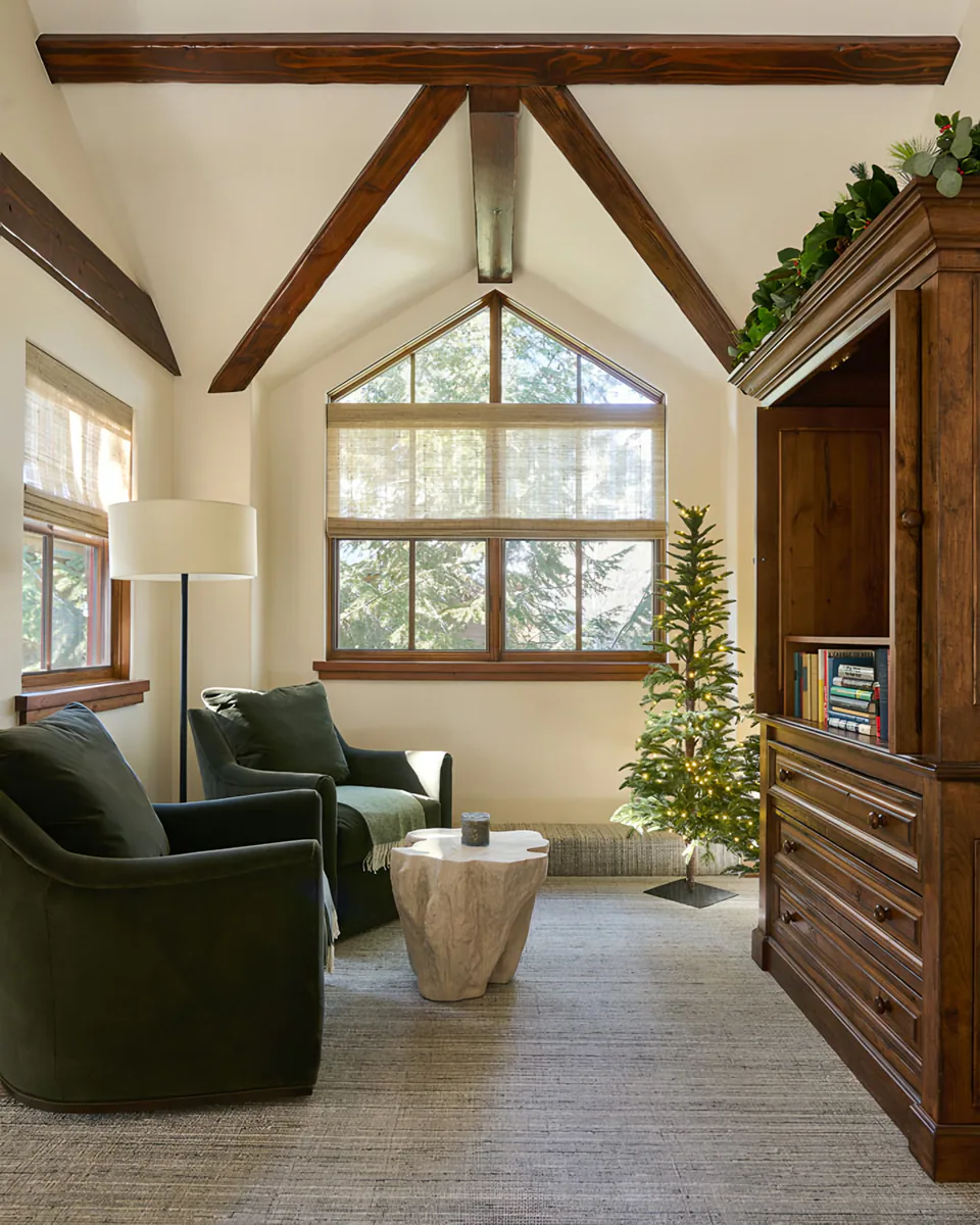 Sitting room at Sun Valley Renovation, Sun Valley, Idaho, interior design by Paul Lauren Designs