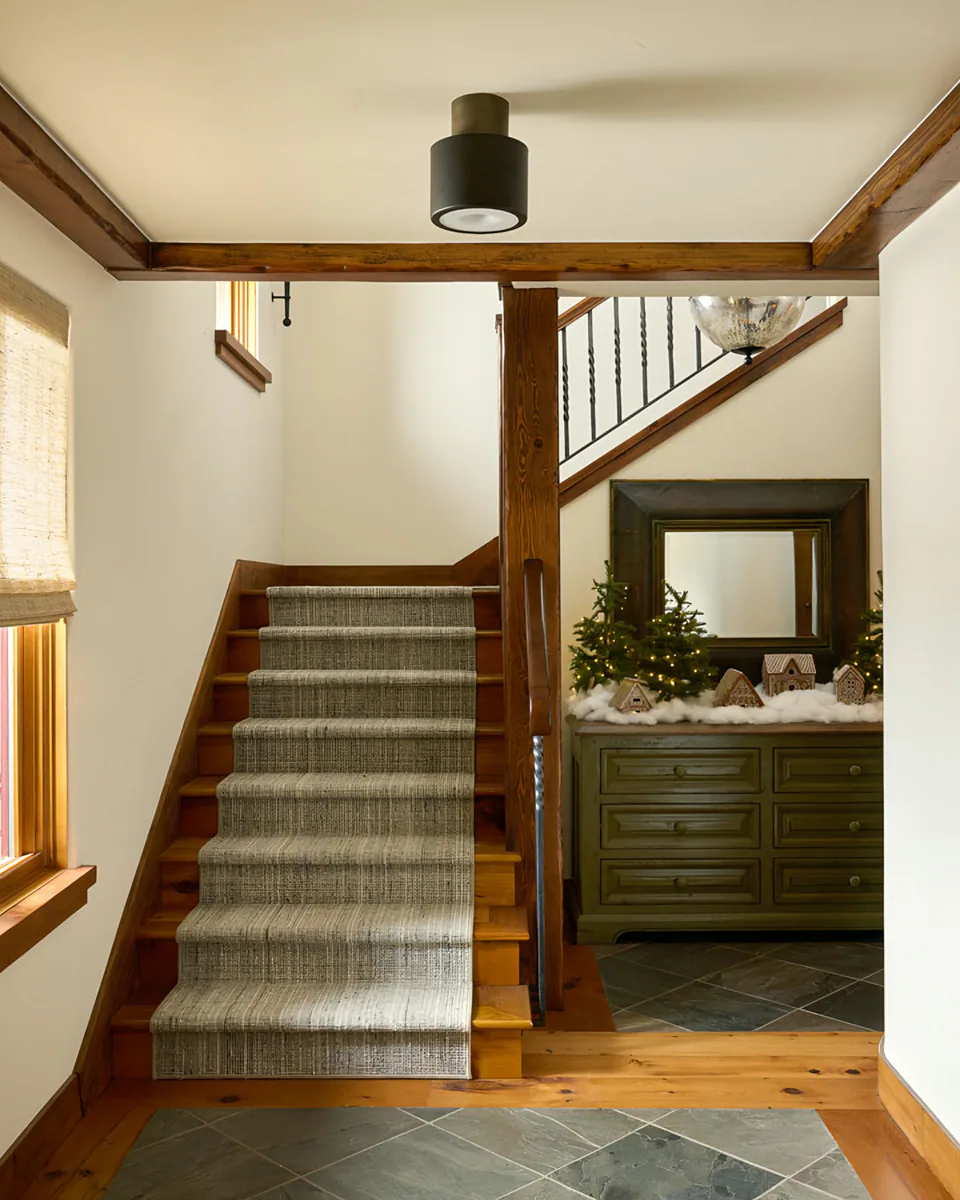 Stair hall at Sun Valley Renovation, Sun Valley, Idaho, interior design by Paul Lauren Designs