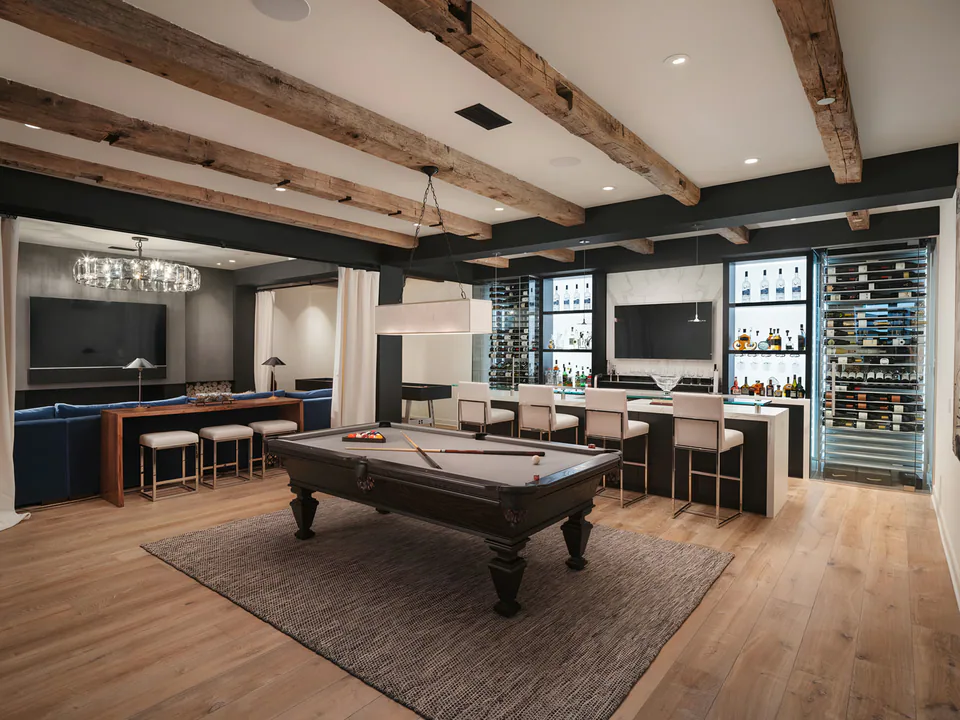 Game room at The Village of Silverleaf, North Scottsdale, Arizona, interior design by Paul Lauren Designs
