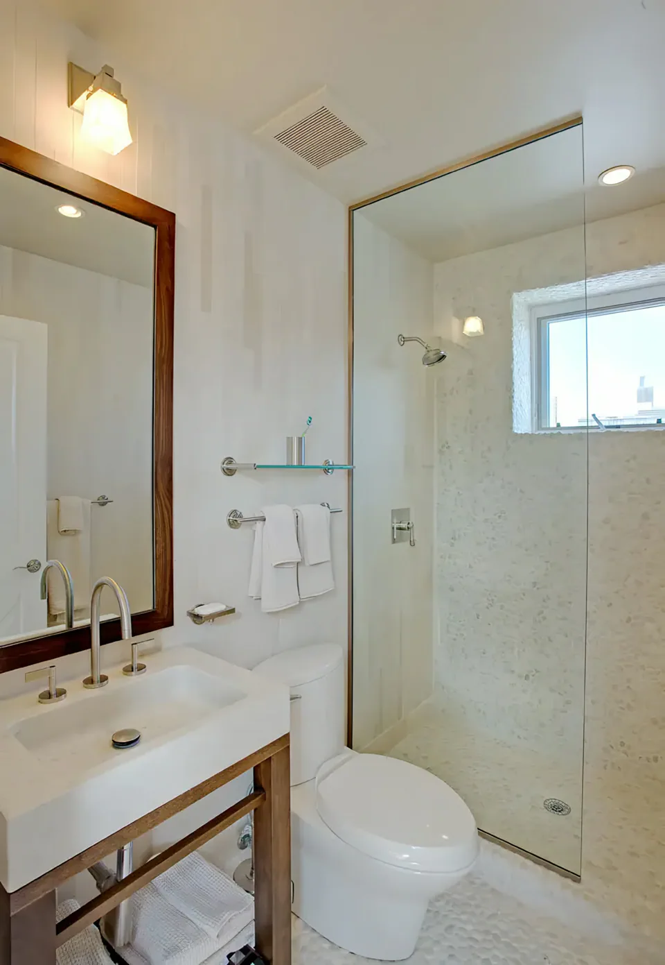 Bathroom at West Loop Chicago, Chicago, Illinois, interior design by Paul Lauren Designs