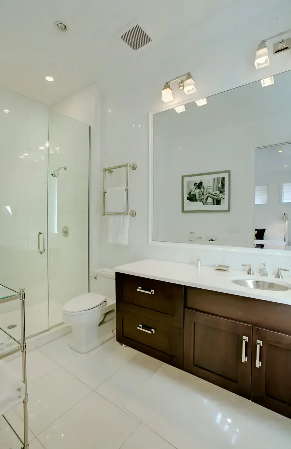 Bathroom at West Loop Chicago, Chicago, Illinois, interior design by Paul Lauren Designs