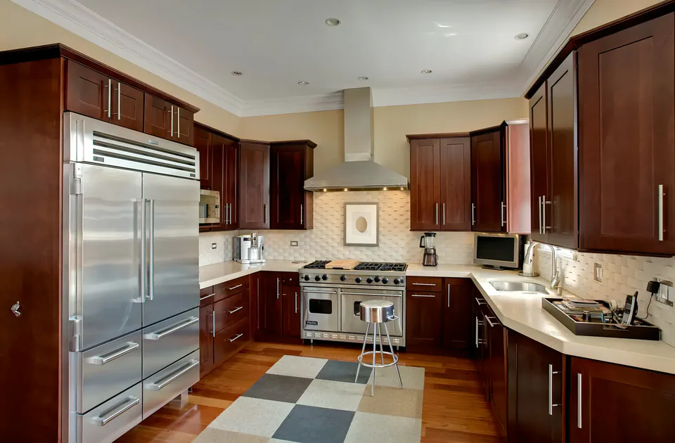 Kitchen at West Loop Chicago, Chicago, Illinois, interior design by Paul Lauren Designs
