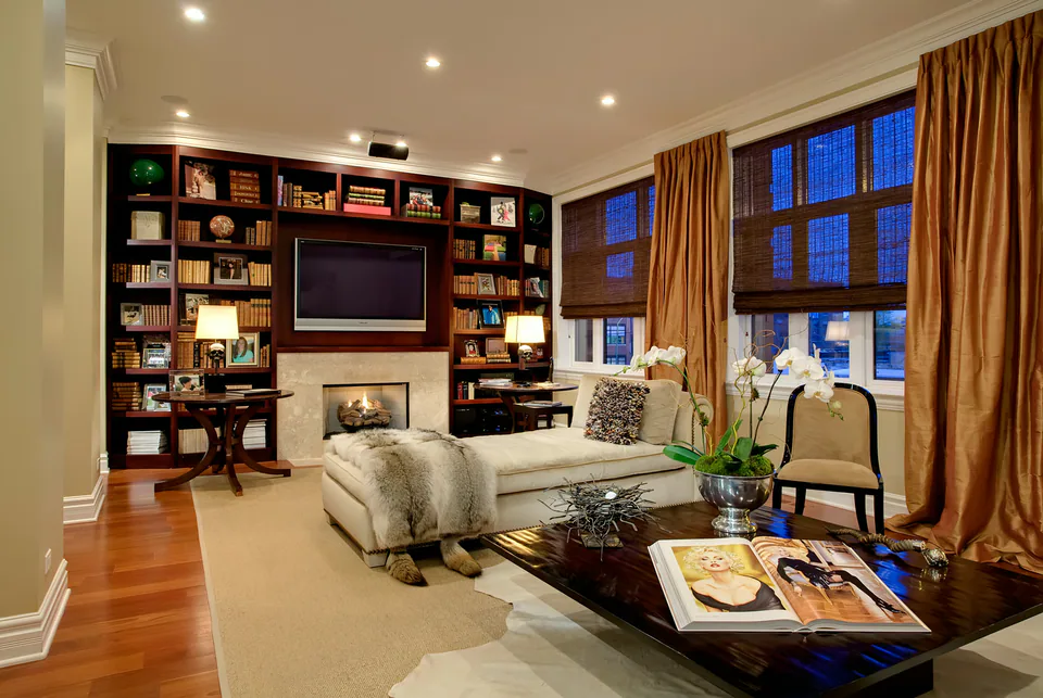 Living room at West Loop Chicago, Chicago, Illinois, interior design by Paul Lauren Designs