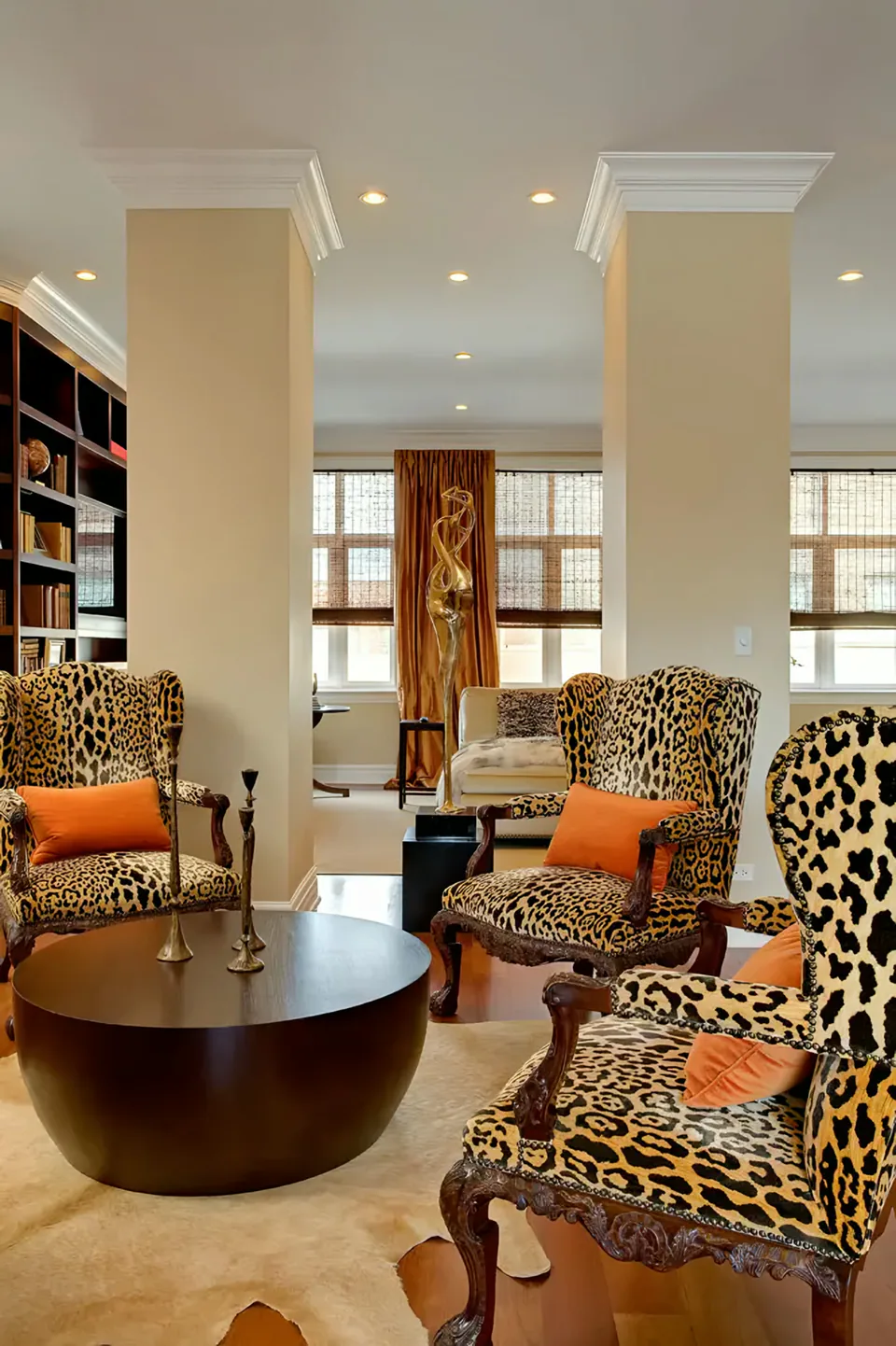 Living room at West Loop Chicago, Chicago, Illinois, interior design by Paul Lauren Designs