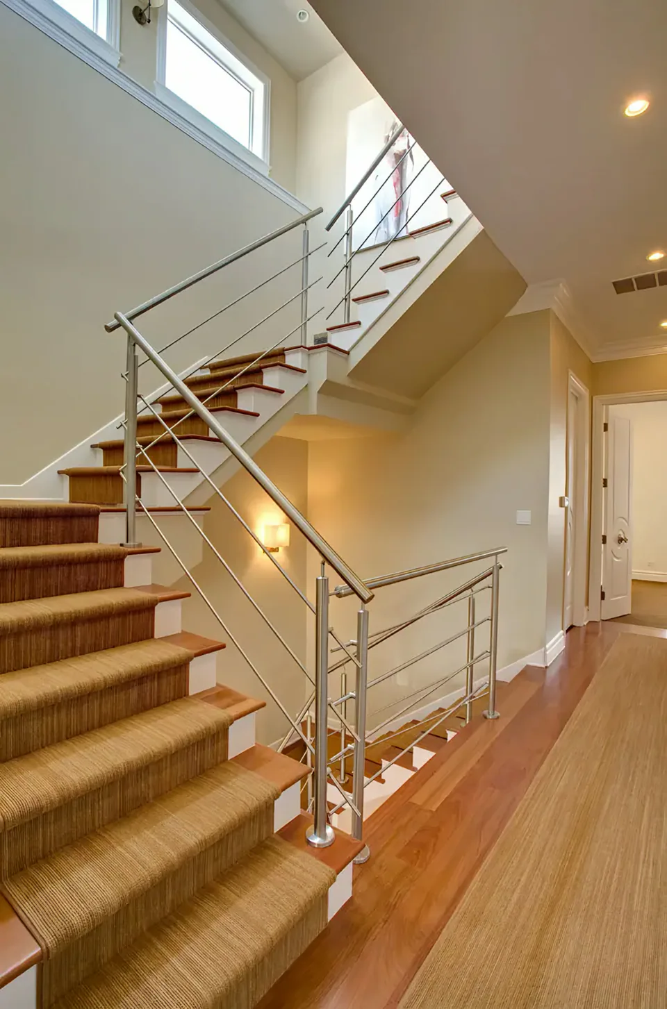 Staircase at West Loop Chicago, Chicago, Illinois, interior design by Paul Lauren Designs